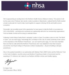 July newsletter from the Northern Health Science Alliance